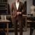 Tan brown casual blazer for men ::: men's party wear