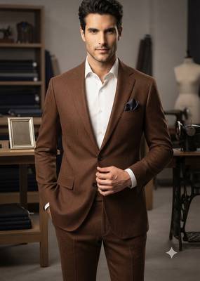 Tan brown casual blazer for men ::: men's party wear 2