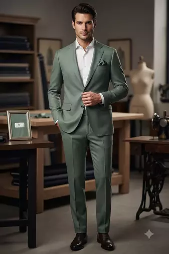Pista green casual blazer for men 