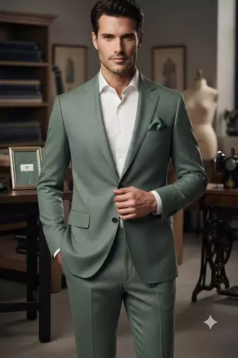 Pista green casual blazer for men 