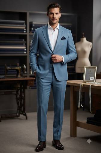 Sky blue casual blazer for men 