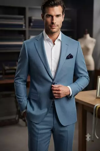 Sky blue casual blazer for men 