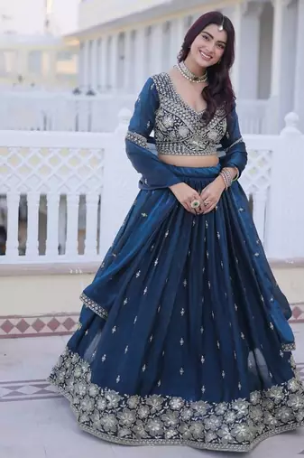 Fendy Silk Embroidery Work Lehenga Choli Set For Women's