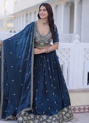 Fendy Silk Embroidery Work Lehenga Choli Set For Women's 2