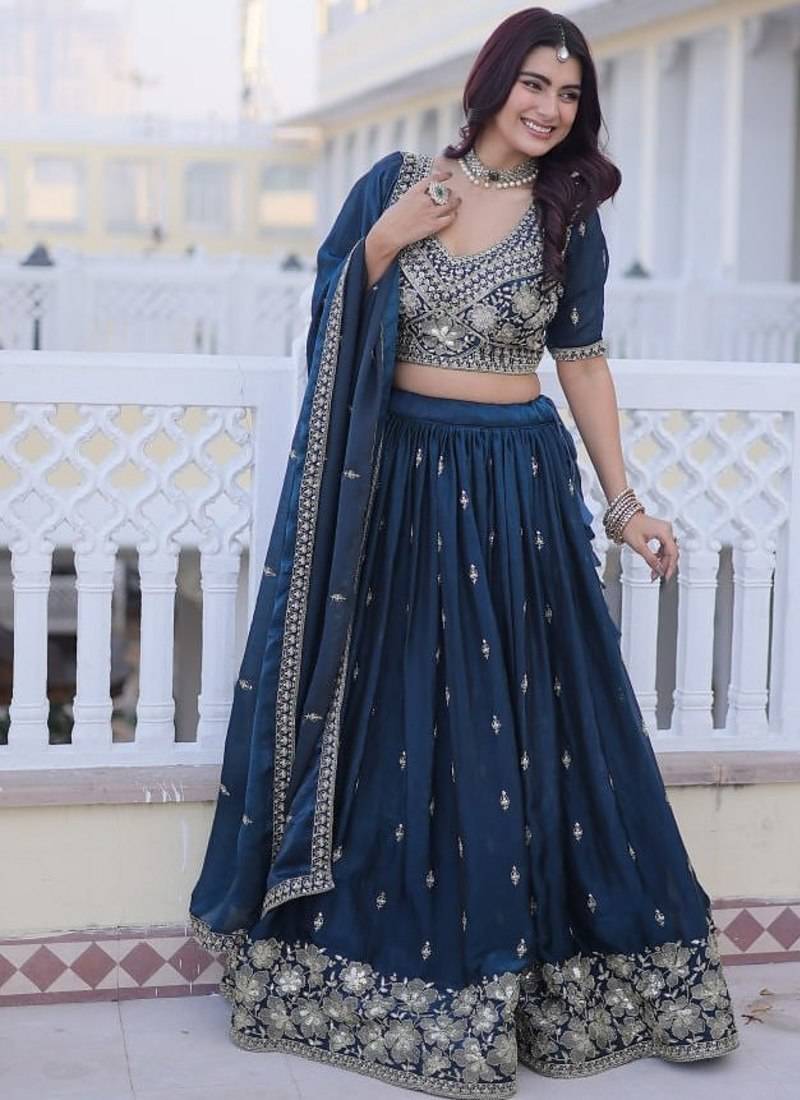 Fendy Silk Embroidery Work Lehenga Choli Set For Women's