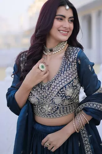Fendy Silk Embroidery Work Lehenga Choli Set For Women's