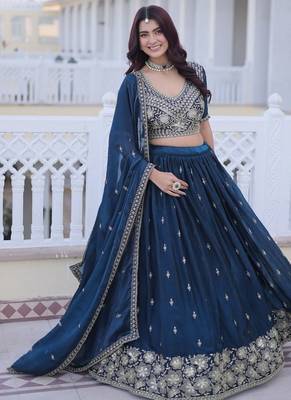 Fendy Silk Embroidery Work Lehenga Choli Set For Women's 5