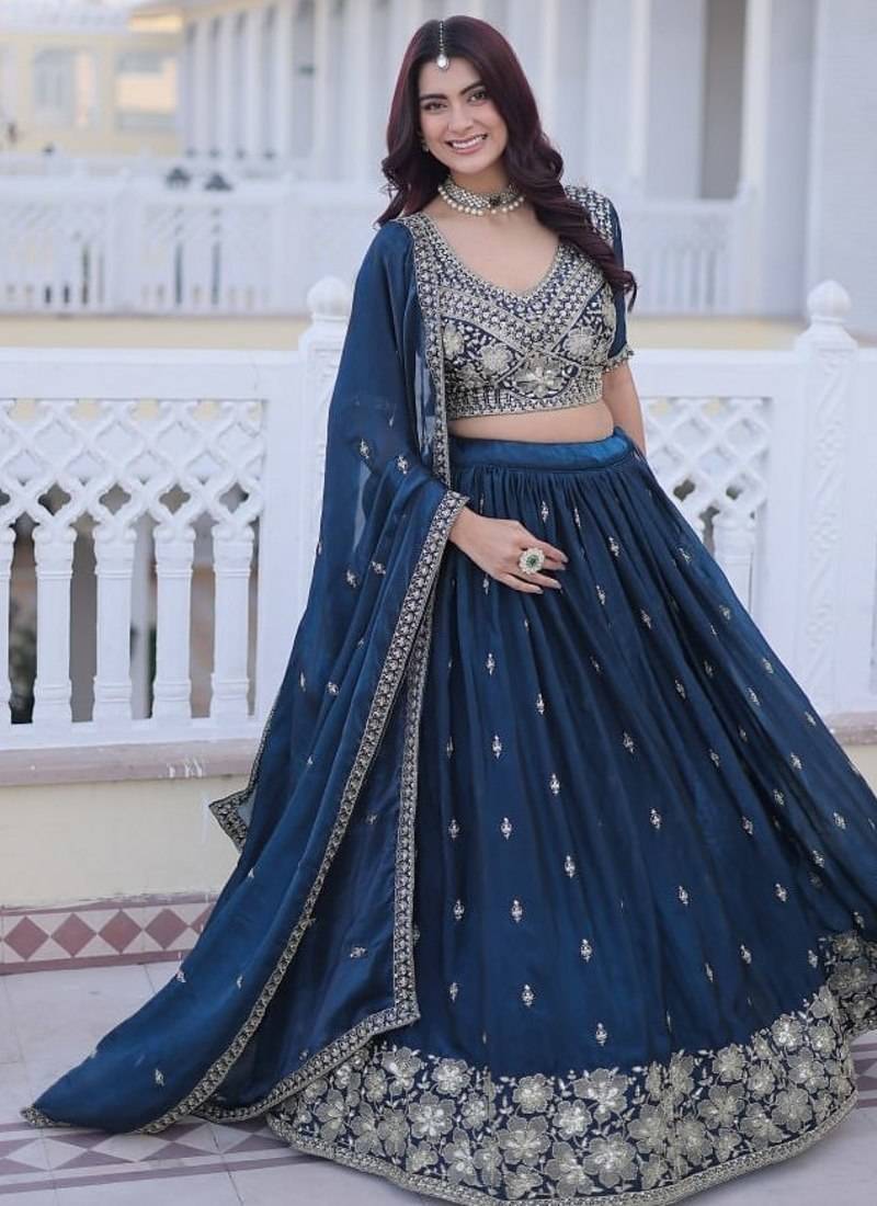 Fendy Silk Embroidery Work Lehenga Choli Set For Women's