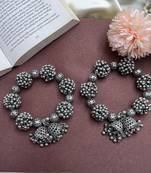 Oxidized Silver Floral Bracelet - 2-in-1 Hair Accessory - Indian Boho Jewelry