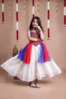 Navaratri special gota patti work lehenga with patch work top for kids 2