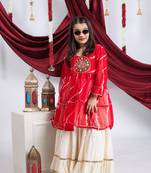 Navaratri special gota patti work lehenga with patch work top for kids