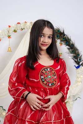 Navaratri special gota patti work lehenga with patch work top for kids 3