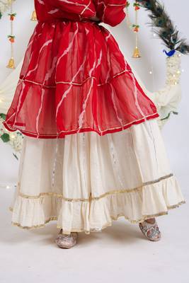 Navaratri special gota patti work lehenga with patch work top for kids 6