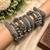 Oxidized Silver Kada Bangles Set of 8, Indian Boho Bracelet Set