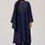 Medieval blue silk festive kurta set