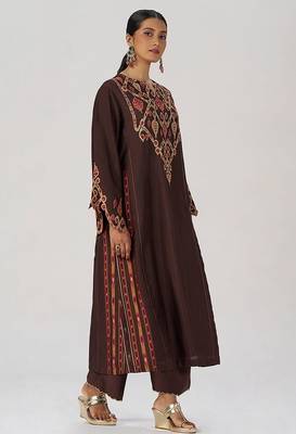 Deep coffee festive co-ord set 1