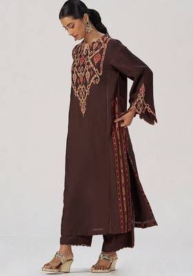 Deep coffee festive co-ord set 2