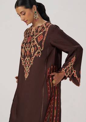 Deep coffee festive co-ord set 3