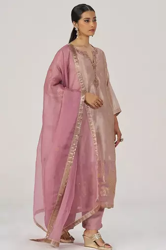 Deauville mauve tissue festive kurta set