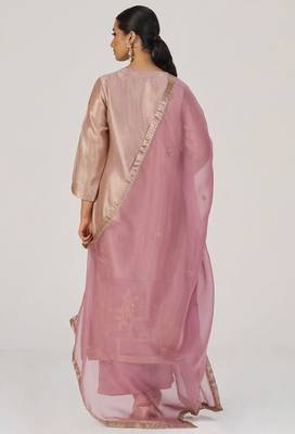 Deauville mauve tissue festive kurta set 2