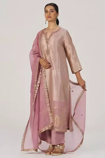 Deauville mauve tissue festive kurta set