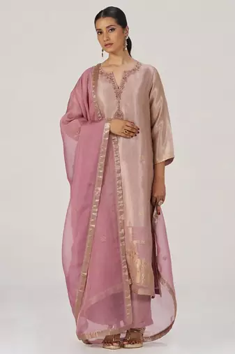 Deauville mauve tissue festive kurta set
