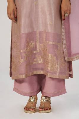 Deauville mauve tissue festive kurta set 5