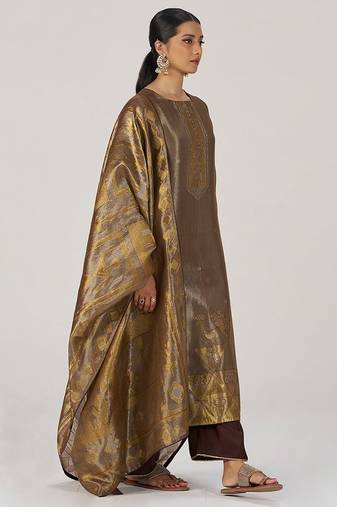 Glittered chocolate fudge kurta set
