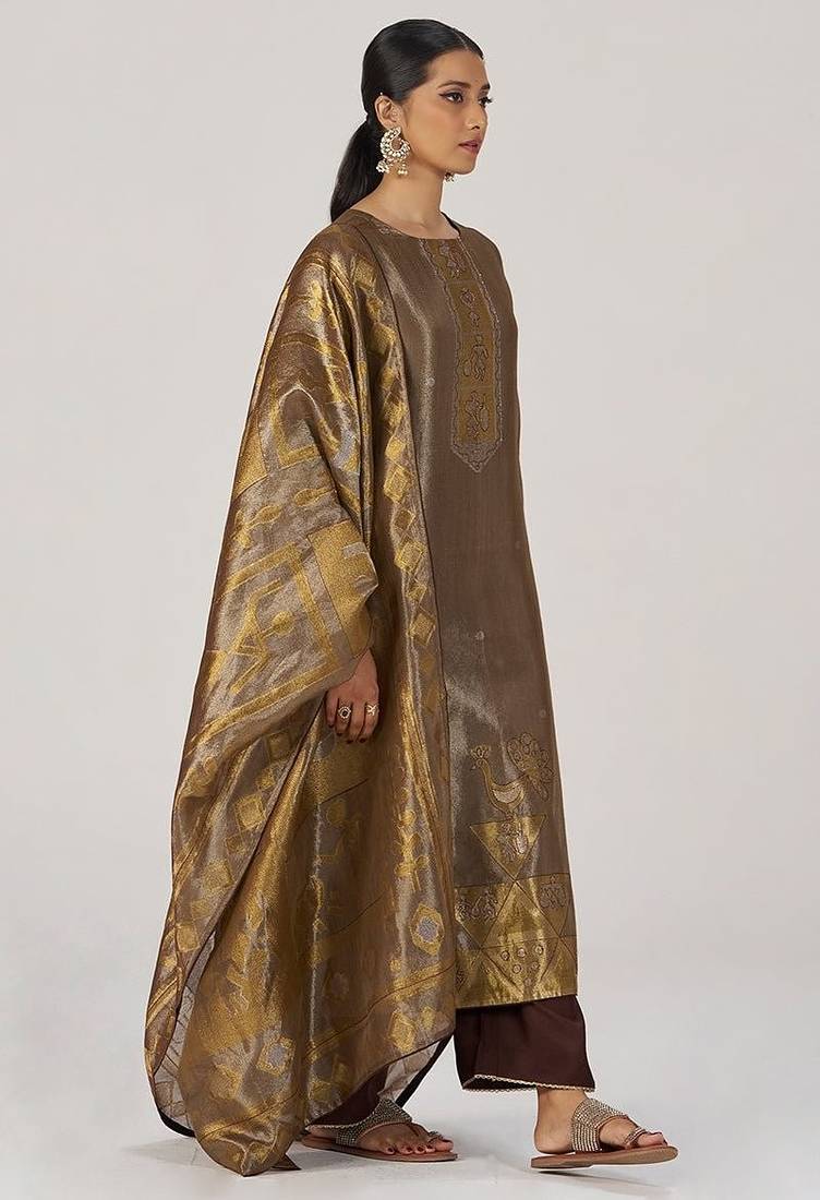 Glittered chocolate fudge kurta set