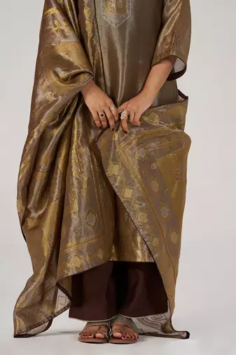 Glittered chocolate fudge kurta set