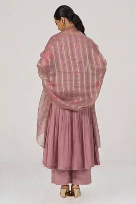 Woodrose chanderi silk festive kurta set 2