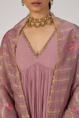 Woodrose chanderi silk festive kurta set 5