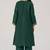 Deep emerald green festive silk kurta set