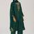 Deep emerald green festive silk kurta set