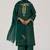 Deep emerald green festive silk kurta set