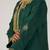 Deep emerald green festive silk kurta set