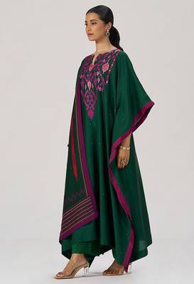 Evergreen silk festive kaftaan set 2