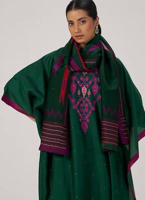 Evergreen silk festive kaftaan set 3