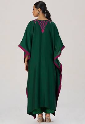 Evergreen silk festive kaftaan set 5