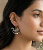 Oxidized Silver Fish Earrings: Indian Artisan Brass Dangles