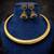 Indian Gold Tribal Torque Necklace with Jhumka - Round Brass Statement Hasli