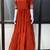 Rust embroidered georgette fully stitched flared anarkali gown