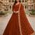 Orange georgette stitched anarkali gown with zari embroidered dupatta ethnic wear