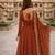 Orange georgette stitched anarkali gown with zari embroidered dupatta ethnic wear