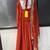 Orange georgette stitched anarkali gown with zari embroidered dupatta ethnic wear