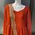 Orange georgette stitched anarkali gown with zari embroidered dupatta ethnic wear