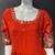 Rust embroidered georgette fully stitched flared anarkali gown