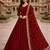 Maroon georgette stitched anarkali gown with zari embroidered dupatta ethnic wear
