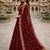 Maroon georgette stitched anarkali gown with zari embroidered dupatta ethnic wear