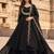 Black embroidered vichitra silk fully stitched lehenga set with dupatta